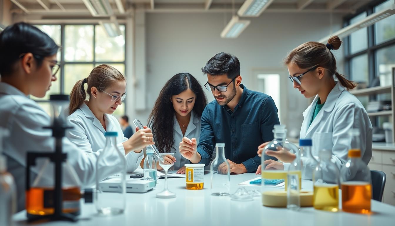 Students collaborating in study space